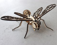 Laser Cut Bee 3D Puzzle 4mm Free Vector