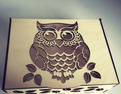 Laser Cut Owl Gift Box Free Vector
