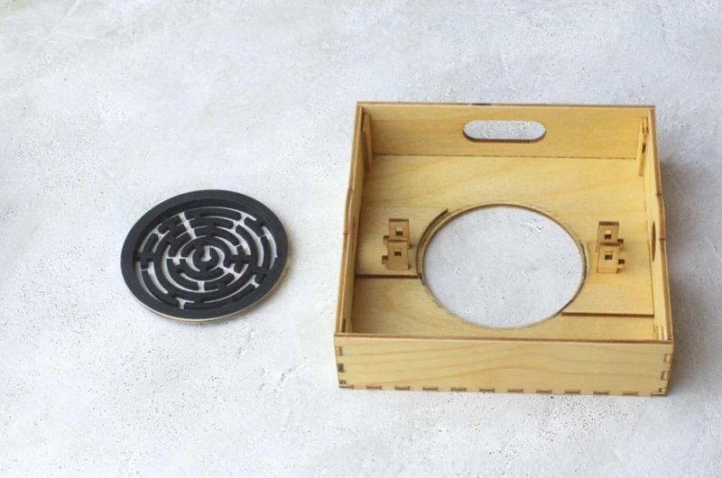 Laser Cut Apprentice Maze Puzzle Box DXF File