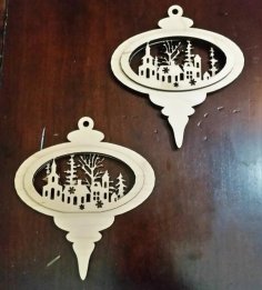 Laser Cut Christmas Village Ornament SVG File