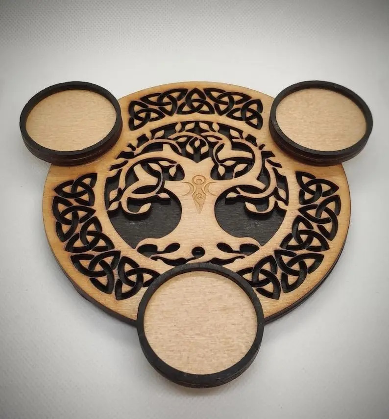 Laser Cut Celtic Tree Of Life Candle Holder Free Vector