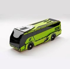 Laser Cut Bus Model Free Vector