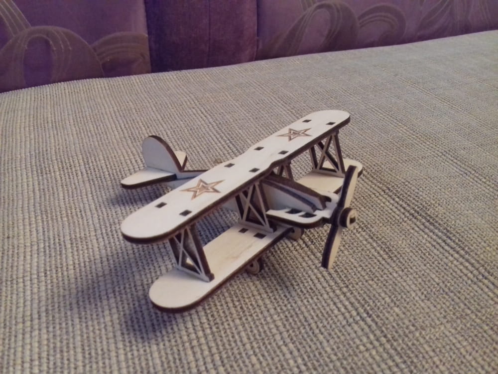 Laser Cut Toy Wood Airplane Free Vector