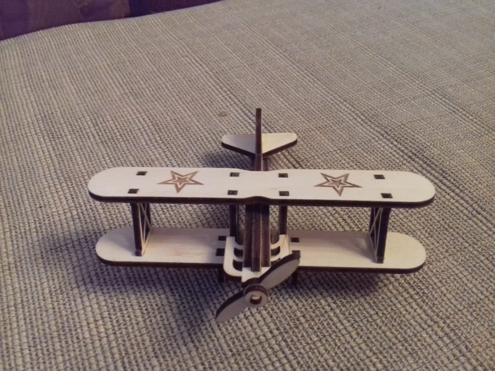 Laser Cut Toy Wood Airplane Free Vector