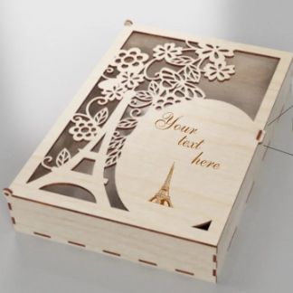 Laser Cut Paris Eiffel Tower Wooden Storage Box Free Vector