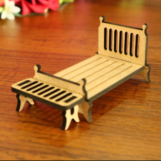 Laser Cut Miniature Dollhouse Bed Free Vector
