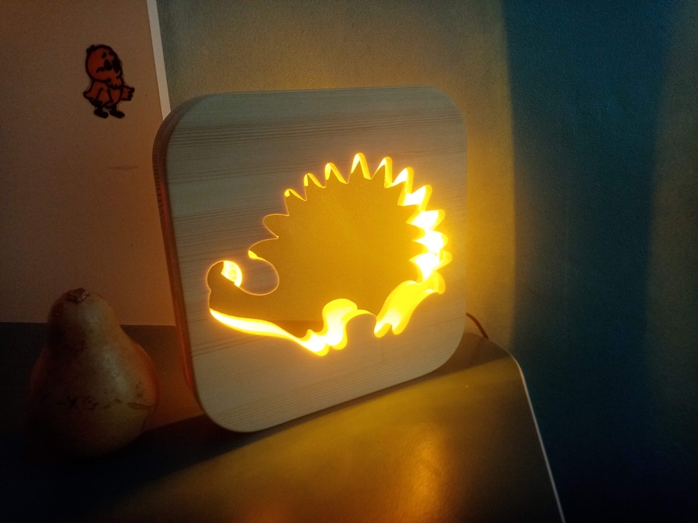 Planos de roteador CNC de luz noturna Hedgehog cortado a laser