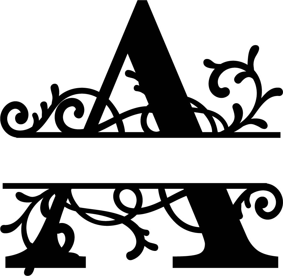 Monograma Dividido Florescido Uma Carta
