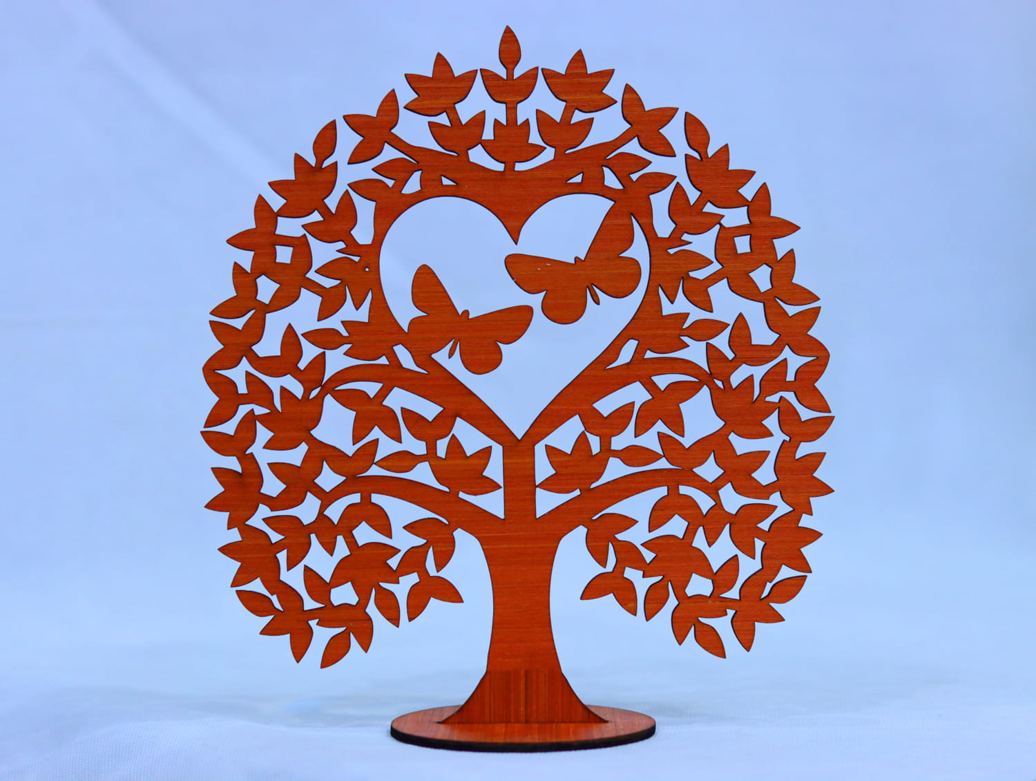 Laser Cut Wooden Heart Tree 4mm Free Vector