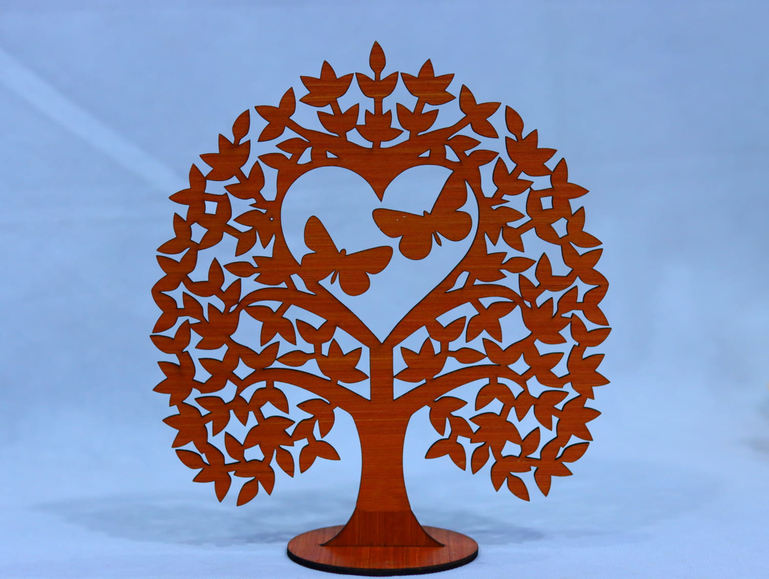 Laser Cut Wooden Heart Tree 4mm Free Vector