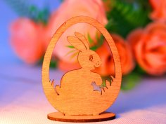 Laser Cut Easter Egg Bunny Decor 3mm Free Vector