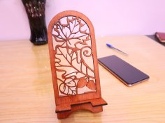 Laser Cut Fall Maple Leaf Phone Stand Free Vector