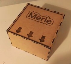 Laserowo wycinane drewniane pudełko z przesuwaną pokrywką 15x15x10 3mm szablon Mdf