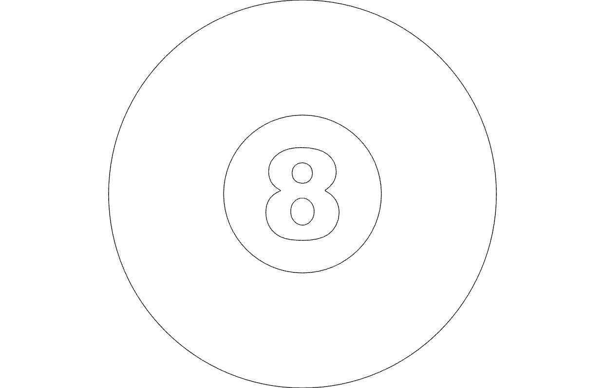 Number Eight 8 in Circle dxf file