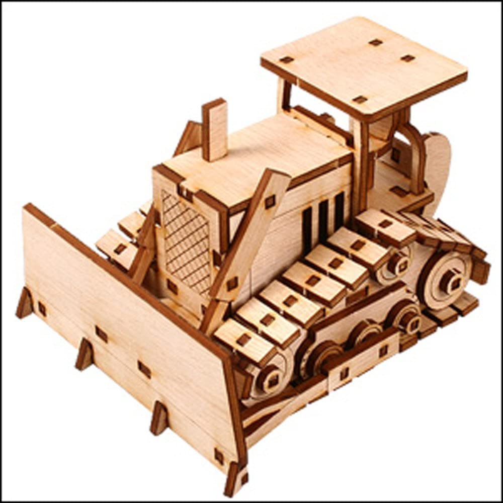 طقم نموذج ثلاثي الأبعاد لجرافة خشبية مقطوعة بالليزر