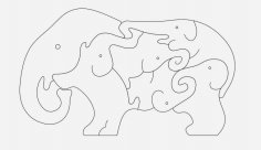 코끼리 동물 직소 퍼즐 레이저 커팅 템플릿