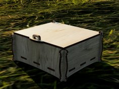 Лазерная резка мелкой деревянной коробки с замком