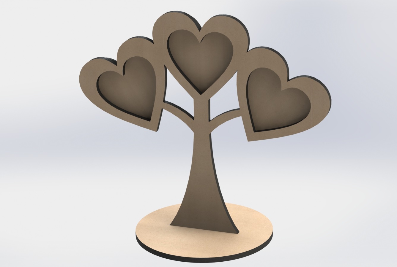 الليزر قطع شكل قلب إطارات شجرة العائلة