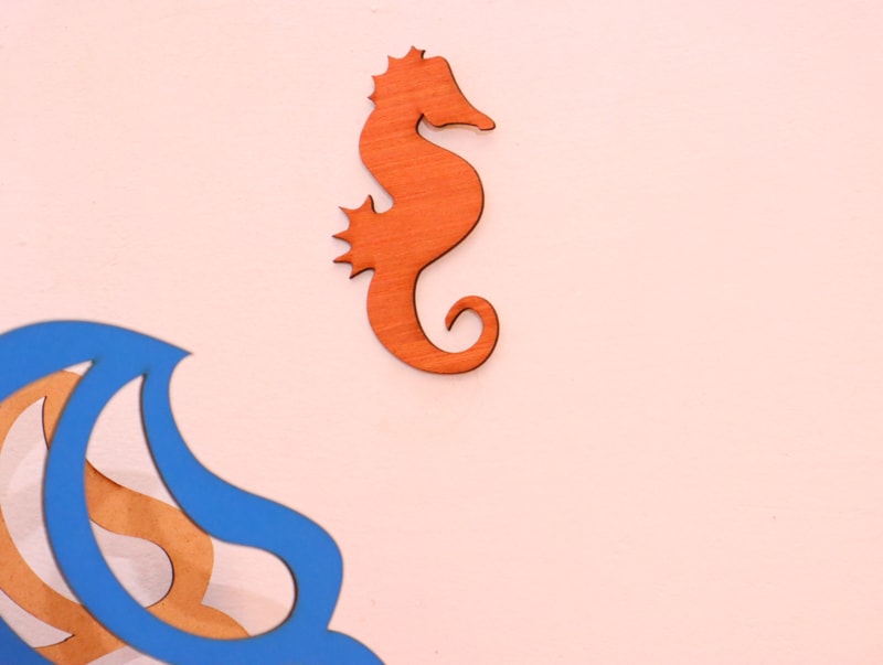 Laser Cut Seahorse Shape Template Free Vector