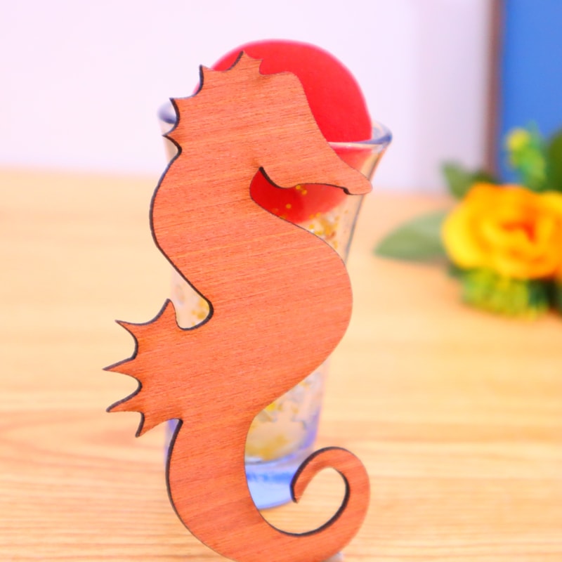 Laser Cut Seahorse Shape Template Free Vector