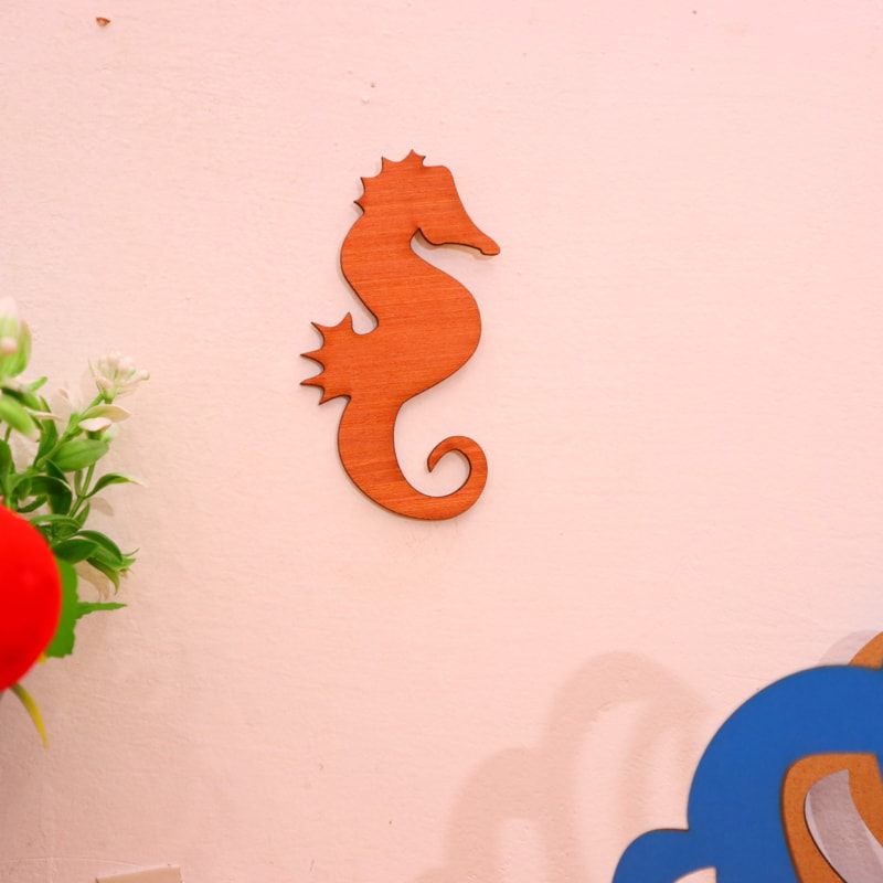 Laser Cut Seahorse Shape Template Free Vector