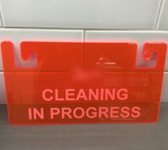 Laser Cut Dishwasher Sign Cleaning In Progress Acrylic Free Vector