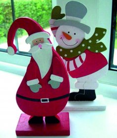 Laser Cut Freestanding Santa Gnome Christmas Decor Free Vector