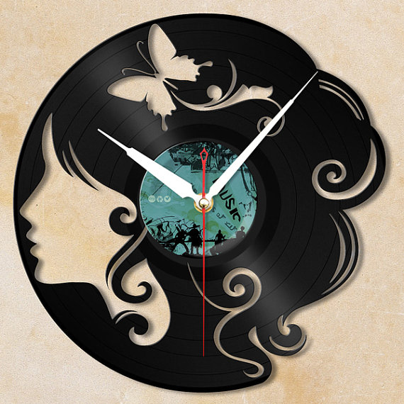 Laser Cut Fairy Girl With Butterfly Wall Clock DXF File