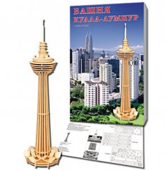 Lézerrel vágott Kuala Lumpur Tower 3D puzzle, 3 mm