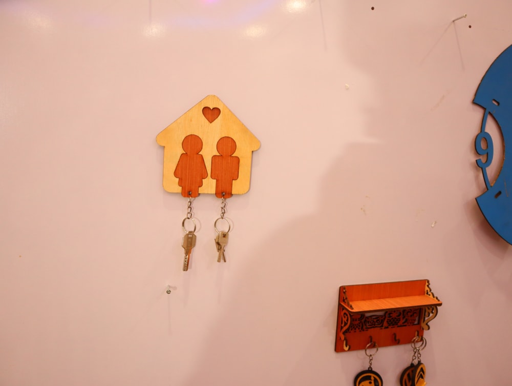 Laser Cut Couple Key Holder 3mm DXF File