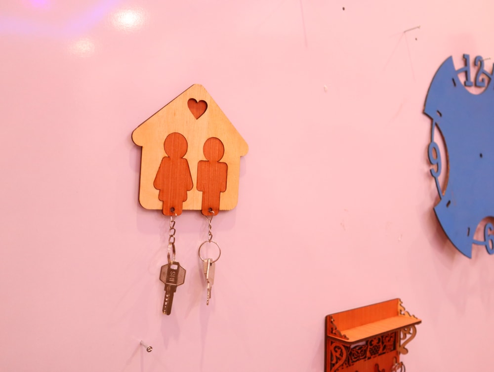 Laser Cut Couple Key Holder 3mm DXF File