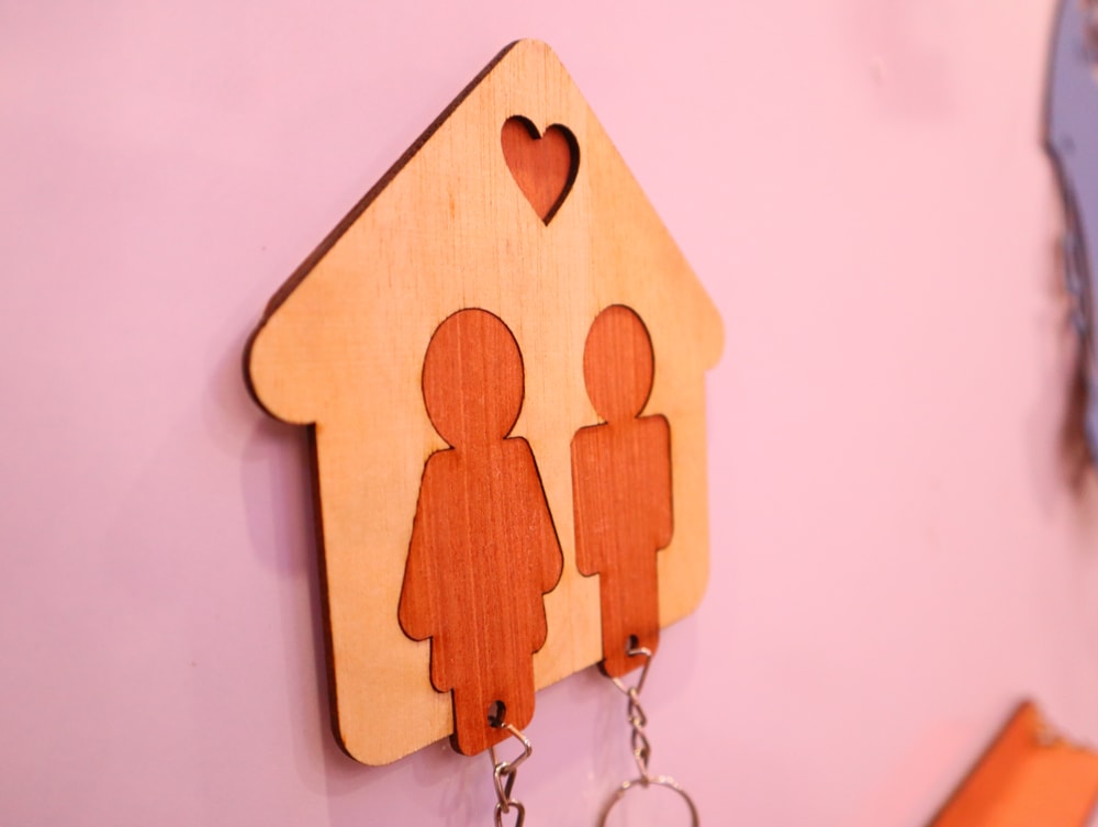 Laser Cut Couple Key Holder 3mm DXF File