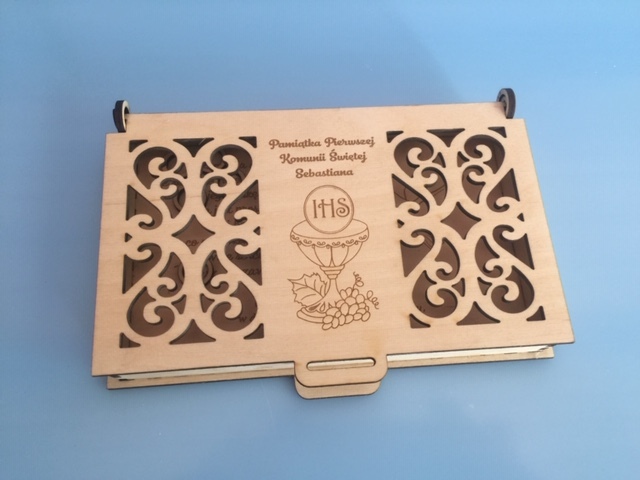 Laser Cut Engraved Wood First Communion Jewelry Box PDF File