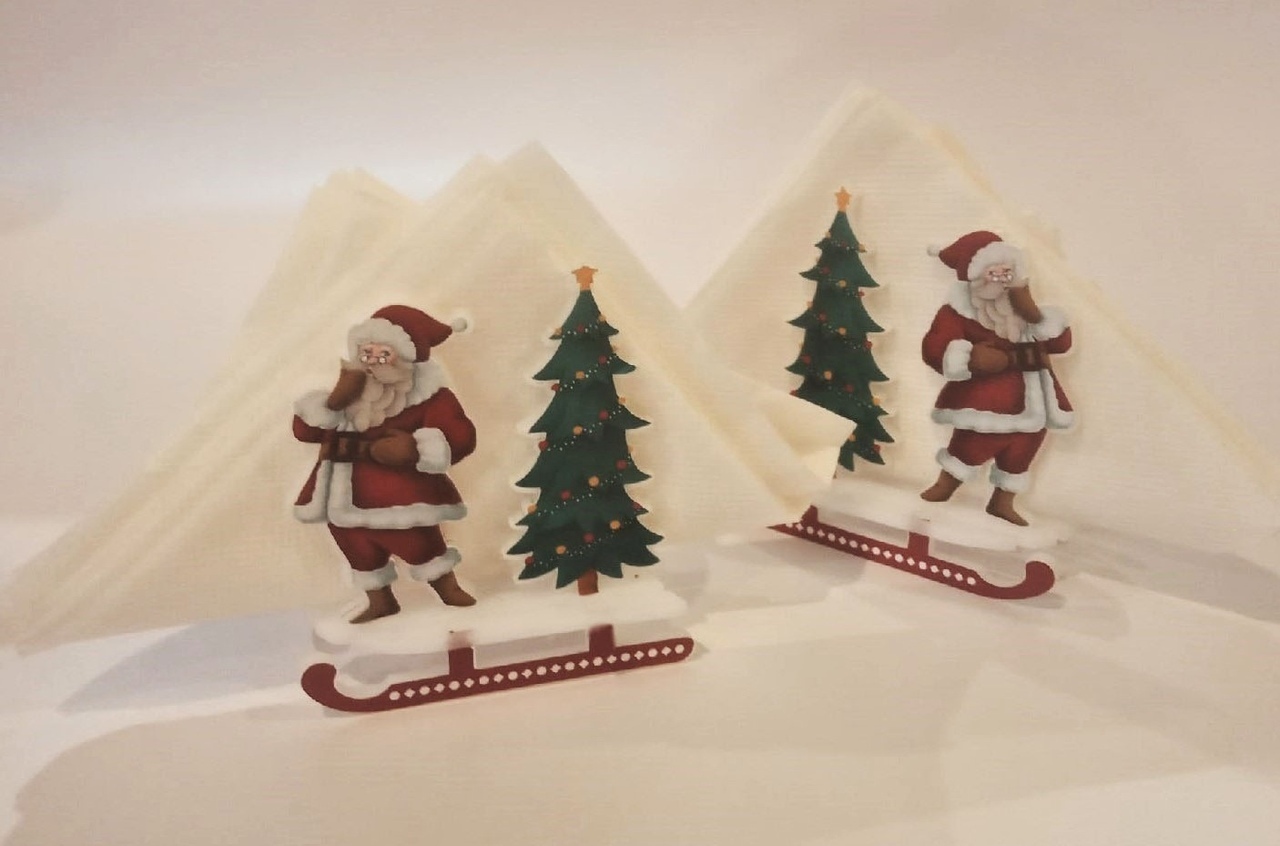 Giá đỡ khăn ăn Giáng sinh cắt bằng laser Người giữ khăn ăn đứng acrylic