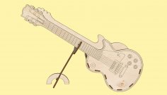 الليزر قطع الغيتار على حامل الديكور زهرة سلة 3mm الخشب الرقائقي