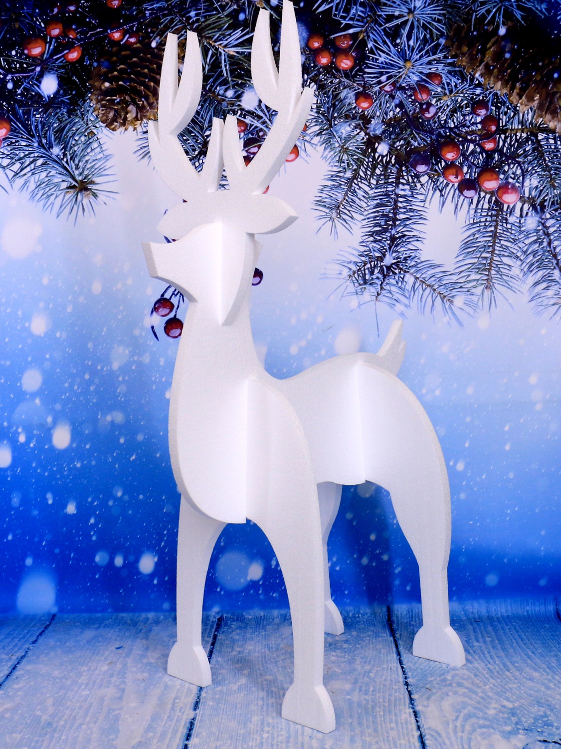 Decoración navideña de renos cortados con láser