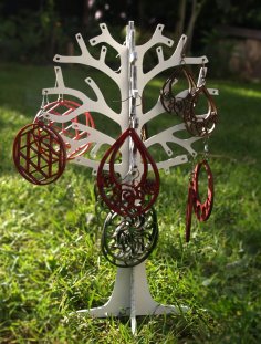 Laser Cut Tree Jewelry Holder Display Stand DXF File