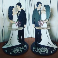 Laser Cut Couple Napkin Holder Wedding Table Centerpiece Free Vector