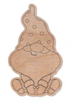 Laser Cut New Year Gnome Christmas Decorations Free Vector