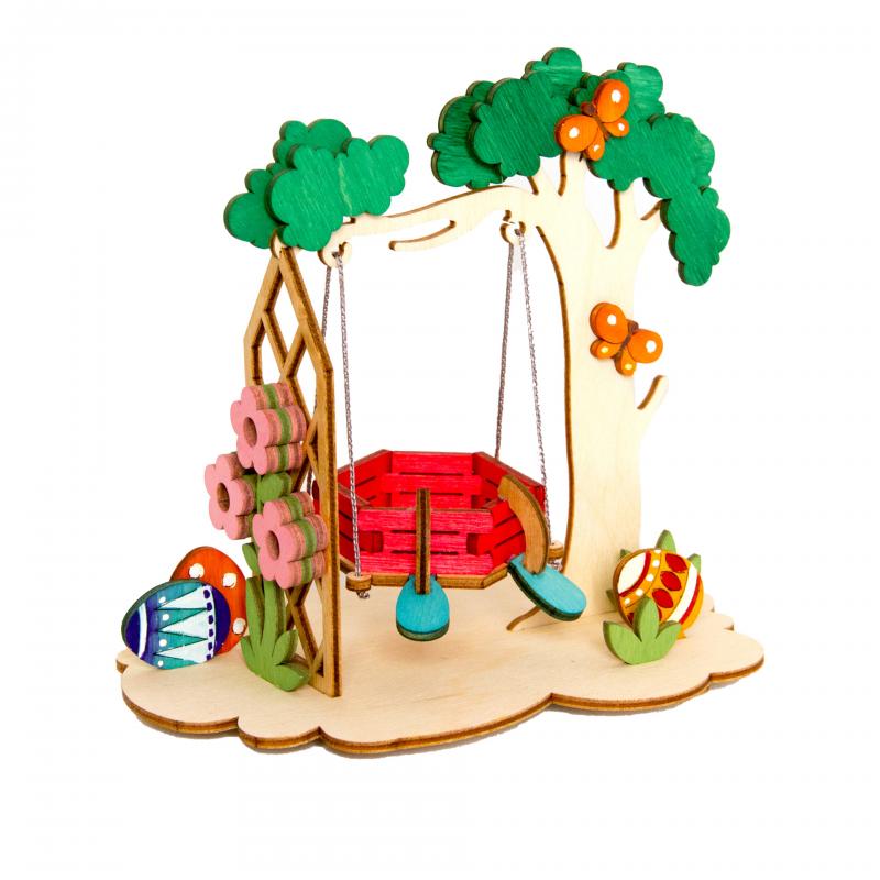 Laser Cut Easter Hanging Egg Stand Swing Decor Free Vector