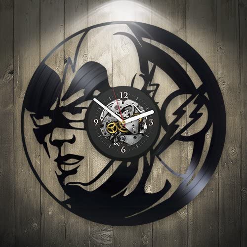 Orologio da parete con disco in vinile Captain America tagliato al laser
