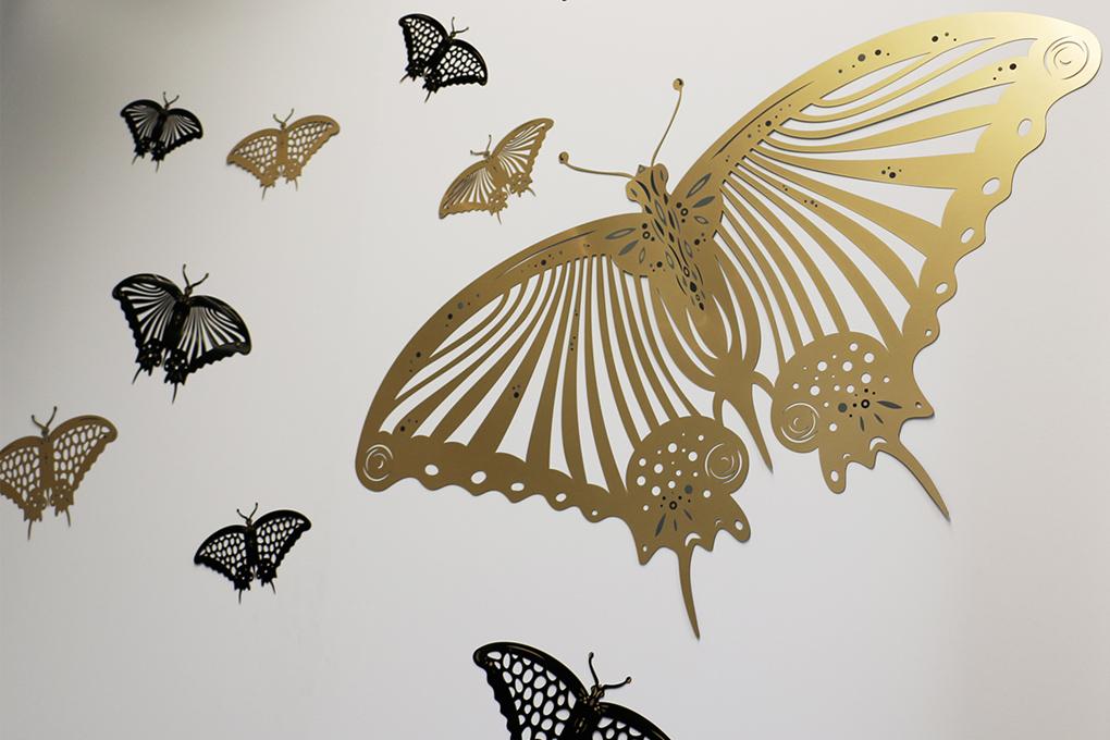 Laser Cut Butterfly Wall Sticker Free Vector