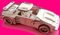 Wzór puzzle 3D samochodów wyścigowych