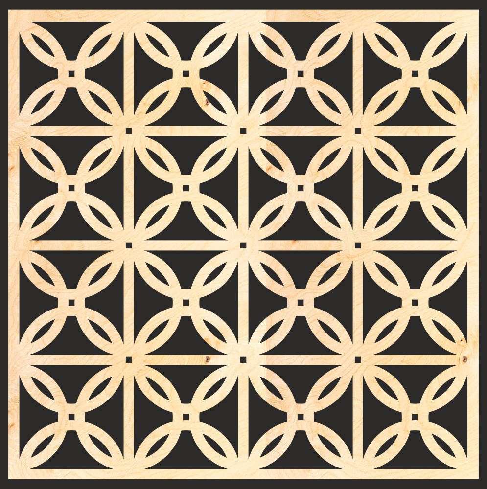 Motif décoratif de panneaux de grilles en bois
