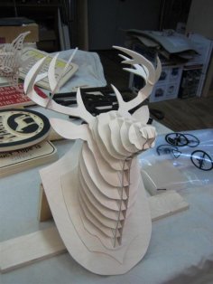 Deer Head 3D puzzle dxf File