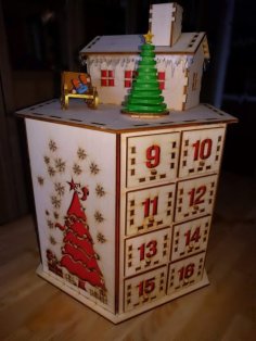 Laser Cut Hexagonal Advent Calendar / Small Parts Organizer