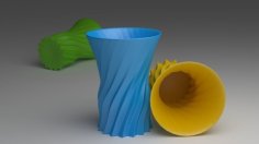 Curved Flower Vase 3D Printer Model