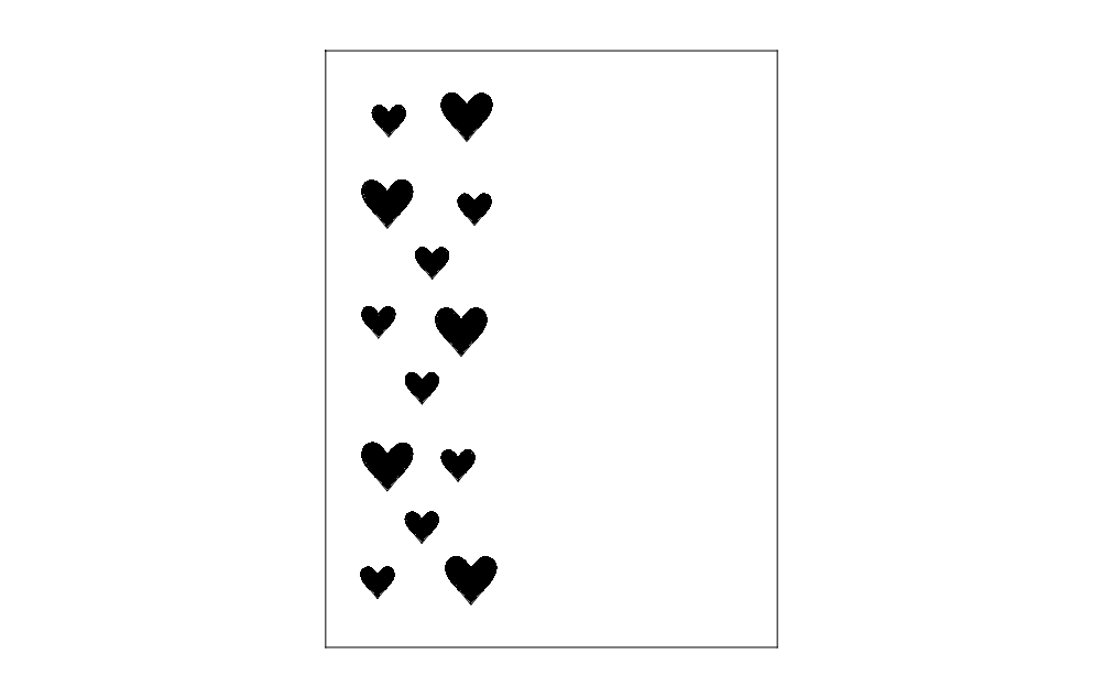 Archivo dxf frontal de tarjeta de corazón