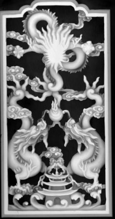 Modèle 3d de totem de dragon chinois en relief pour CNC