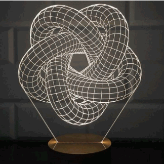 3D Torus Spiral Lamp DXF File